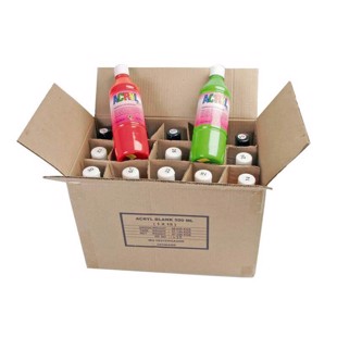 Akrylmaling 0:5 liter - 15 stk. ass. farger