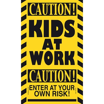 Kids At Work Skilt - 15x25 cm