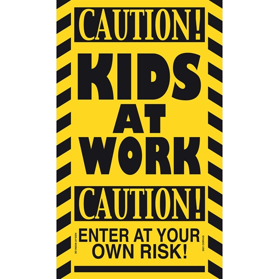 Kids At Work Skilt - 55x85 mm