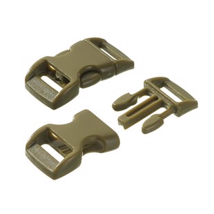 Klikkspenne plast 14 mm - Olivengrønn - 10 stk