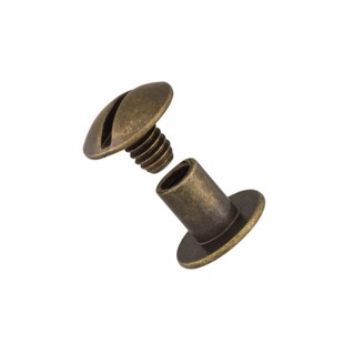 Chicagoskrue 10x6 mm 10 stk - Antikk Messing