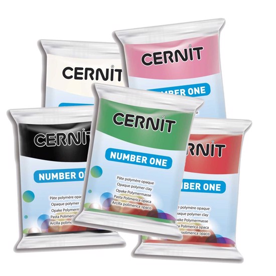 Cernit Number One - Confezione 12 Colori Natalizi Da 56g - Pasta Polimerica Per Modellare, Opachi, Glitter Oro E Argento - CE0900012K03